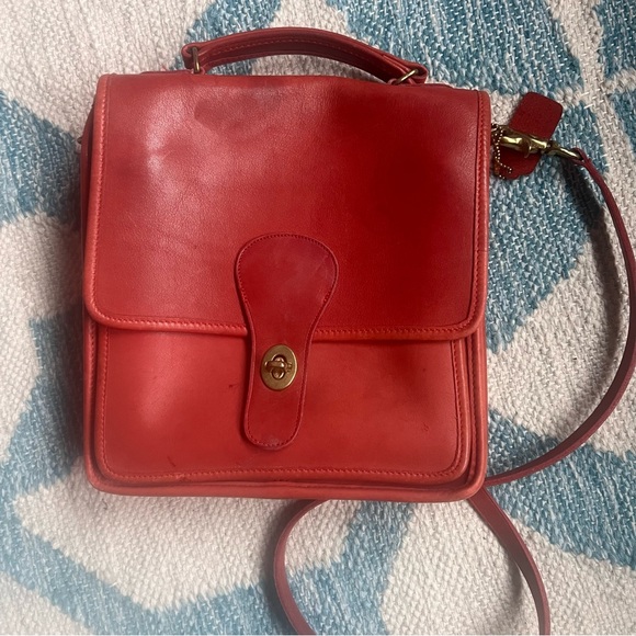 Coach Red Station Bag Leather crossbody bag satchel vintage with hang tag - Picture 3 of 15